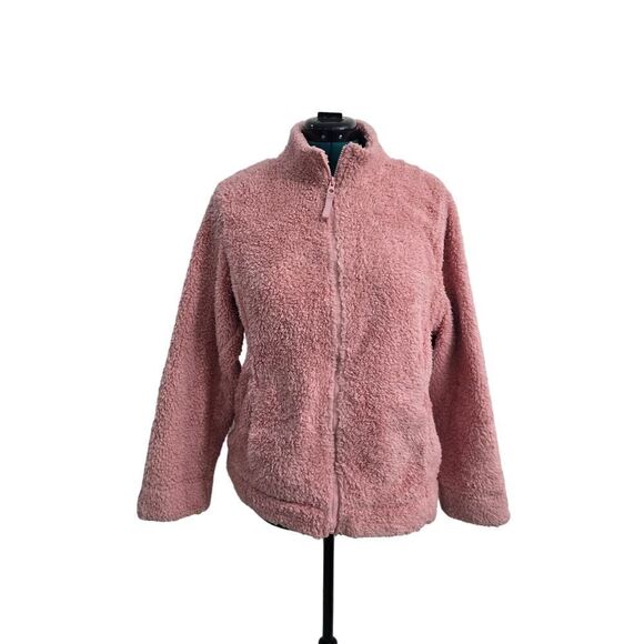 Croft & Barrow The Cozy Sherpa Jacket Fleece Faux Furr Pink Nikta Size XL - Picture 1 of 9